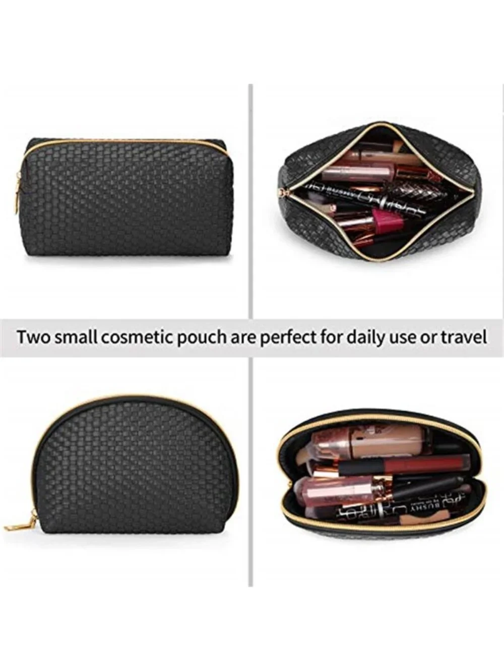 Makeup Bag 3 Pcs waterproof Cosmetic Bag Portable Travel Cosmetic Bag Weave